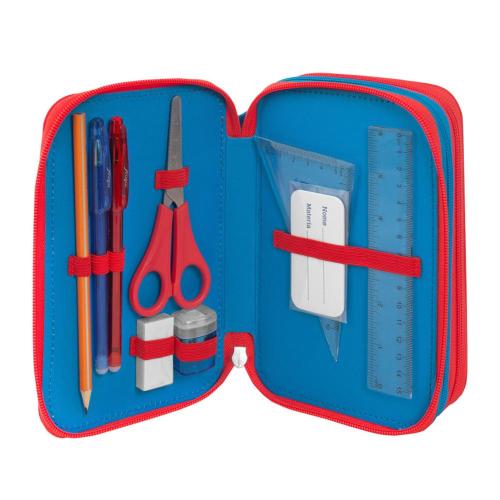 Astuccio 3 Zip Super Mario Rosso/Blu
