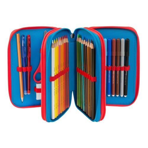 Astuccio 3 Zip Super Mario Rosso/Blu