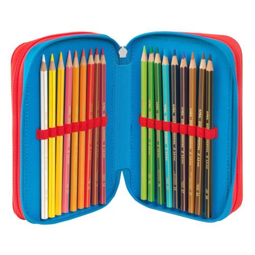 Astuccio 3 Zip Super Mario Rosso/Blu