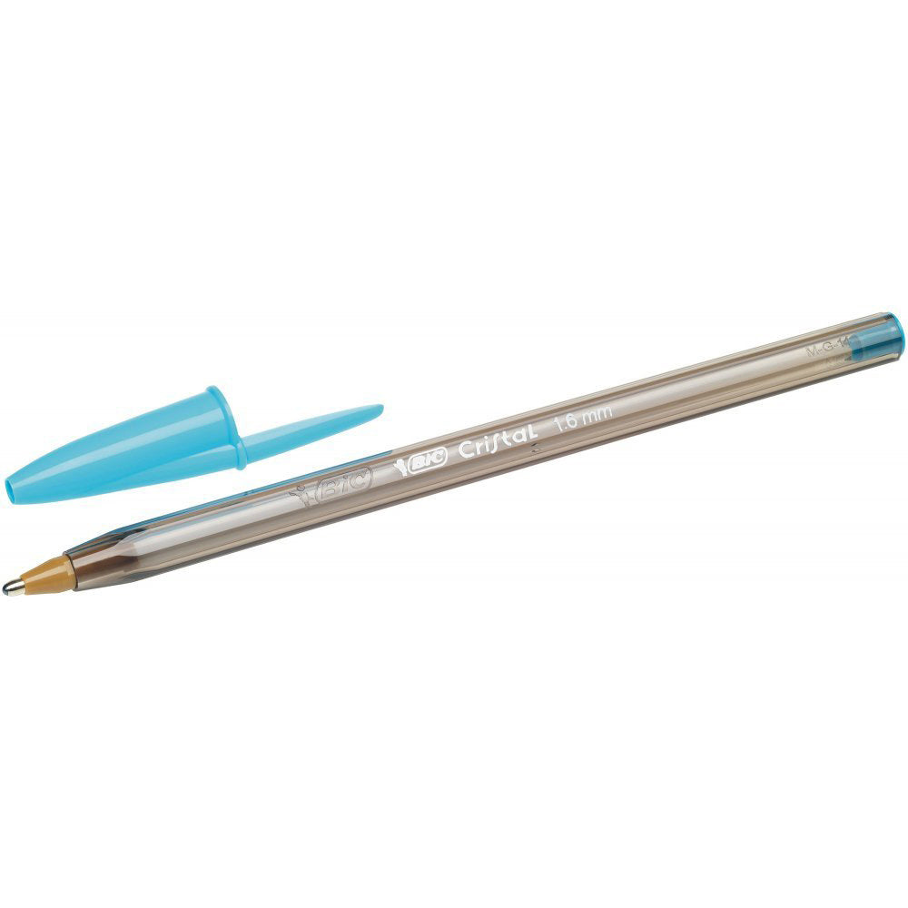 PENNA A SFERA BIC CRISTAL LARGE MM.1,6 C/TAPPO LARGE CELESTE