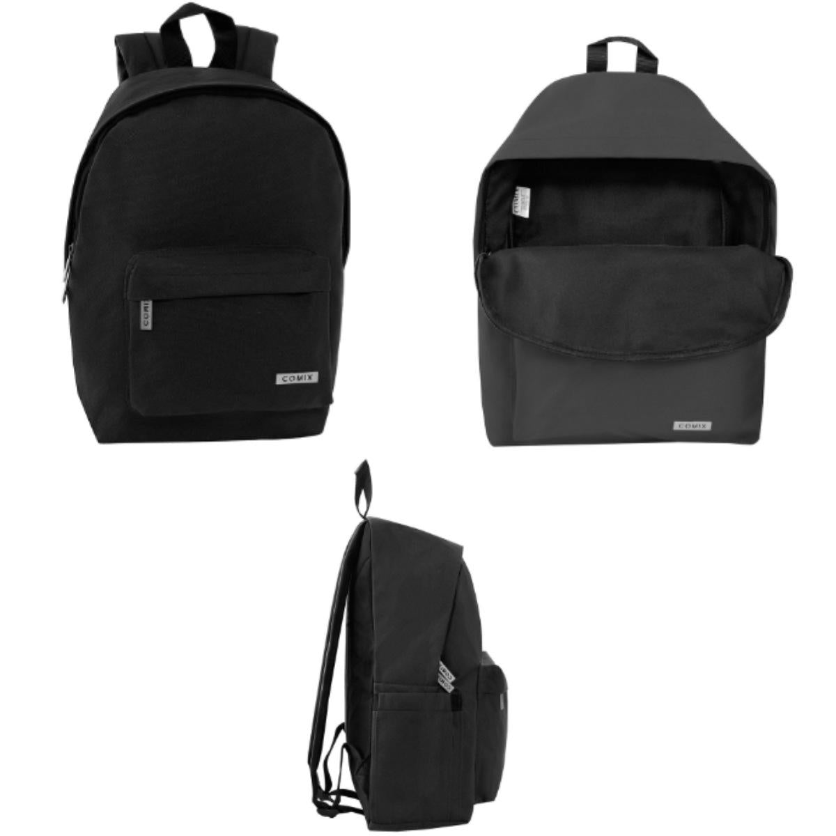 COMIX American Backpack, Single Color, Black
