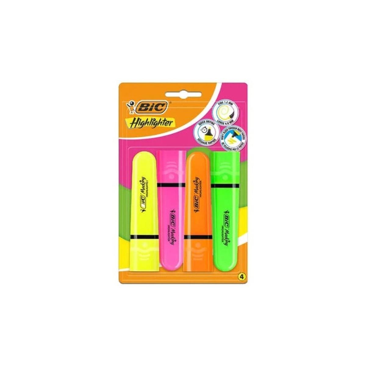 BIC HIGHLIGHTER FLUO 4PZ