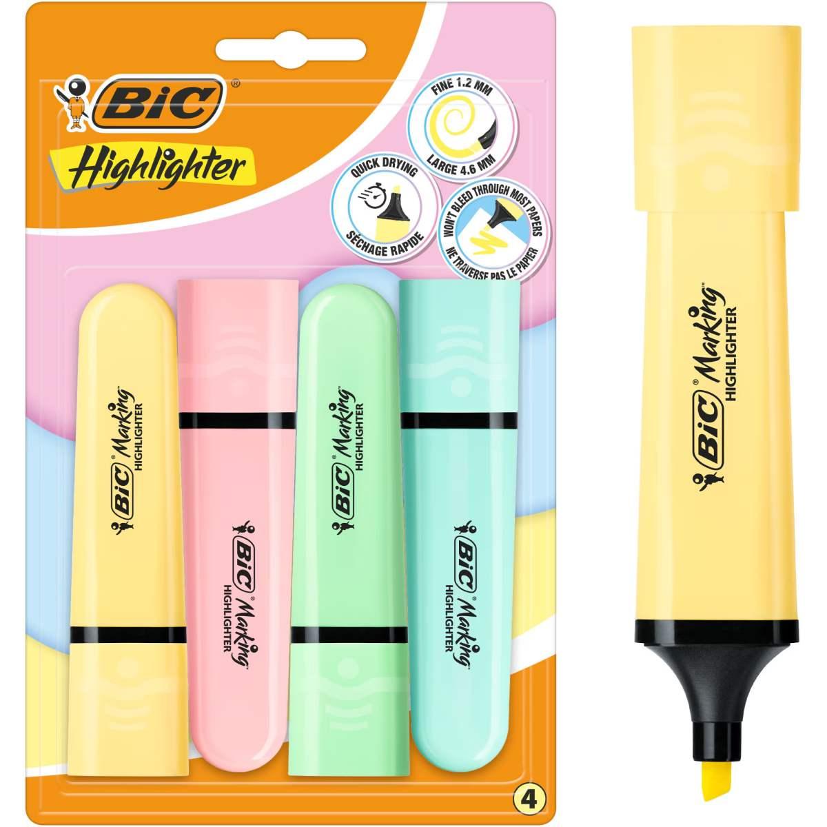 BIC HIGHLIGHTER PASTEL 4PZ