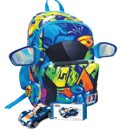 ZAINO ORGANIZZATO SCUOLA STARTER BOY CON AUTO SLUBA IN OMAGGIO – TINTA UNITA JUNG PEOPLE JUNG BOY