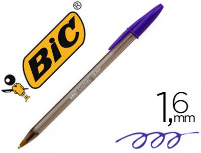 BIC CRISTAL LARGE PEN 1.6 MM WITH LARGE PURPLE CAP