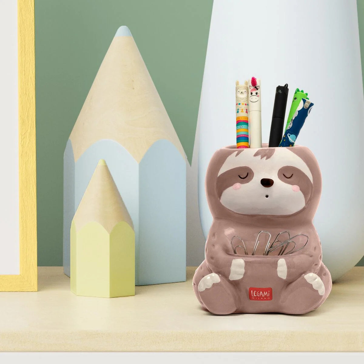 Portapenne in Ceramica - Desk Friends BRADIPO - LEGAMI