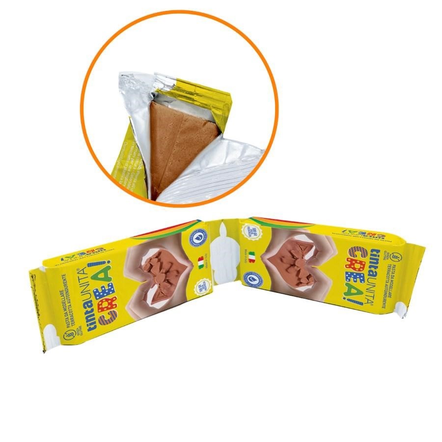 Modeling clay in 2 bags of 250gr + Terracotta color spatula - SOLID COLOR