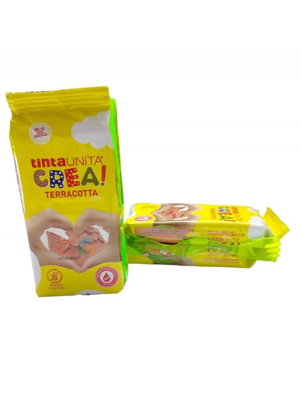 Modeling clay in 2 bags of 250gr + Terracotta color spatula - SOLID COLOR