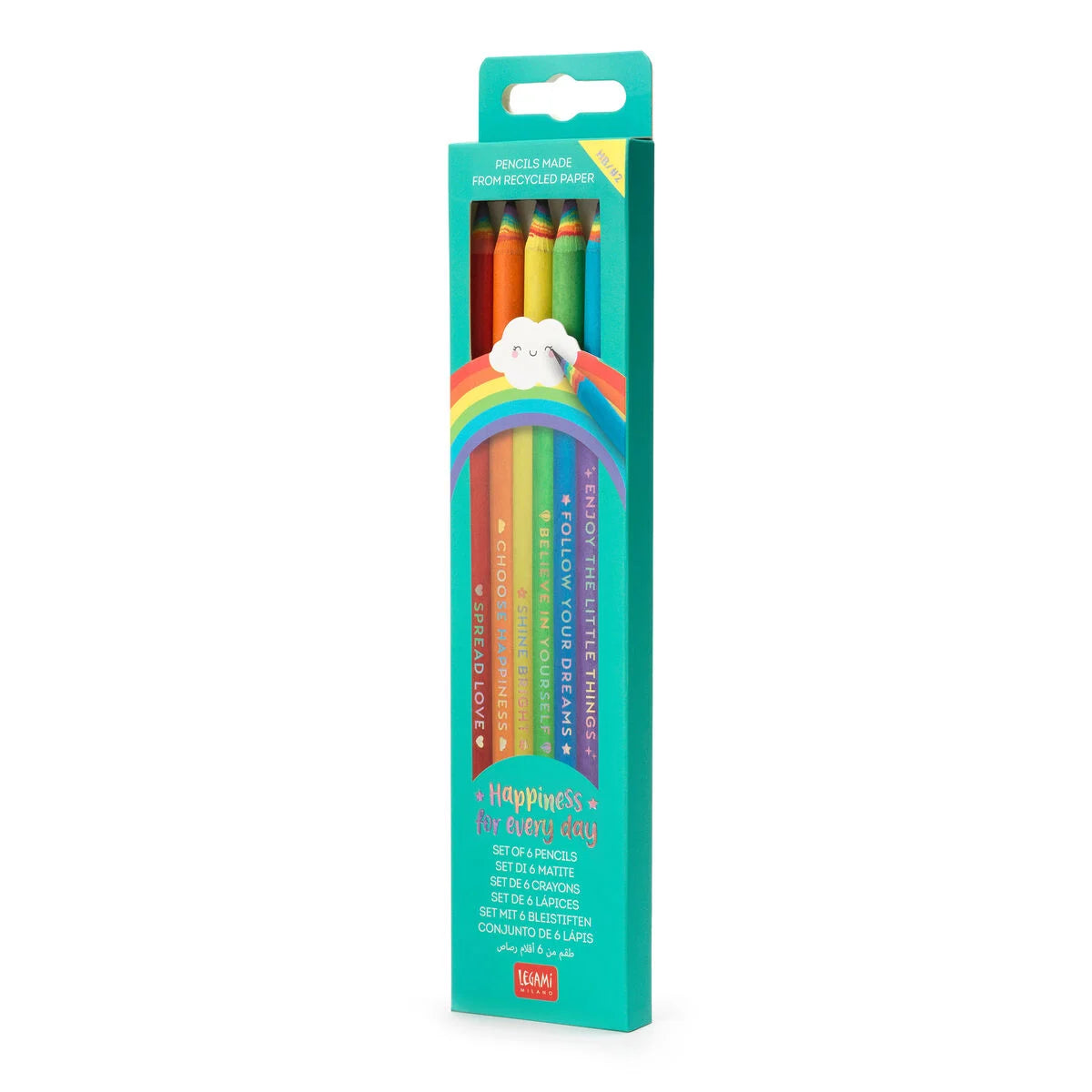 SET DI 6 MATITE HB IN CARTA RICICLATA - LEGAMI