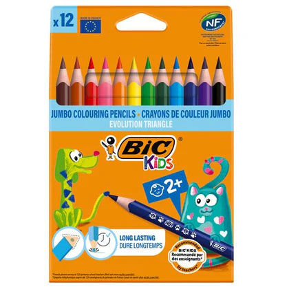 12 COLORI A MATITTA TRIANGOLARI KIDS 10,2MM - BIC