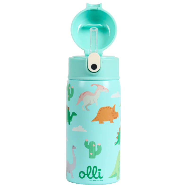 Dino Olli Kids 350ml Stainless Steel Thermal Water Bottle - OLLI
