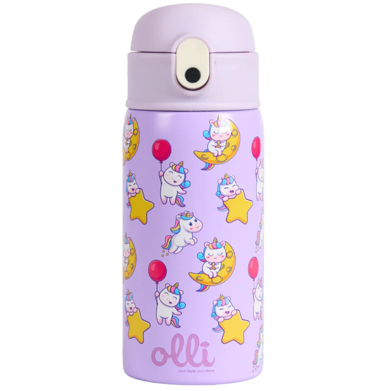 Unicorn Olli Kids 350ml Stainless Steel Thermal Water Bottle