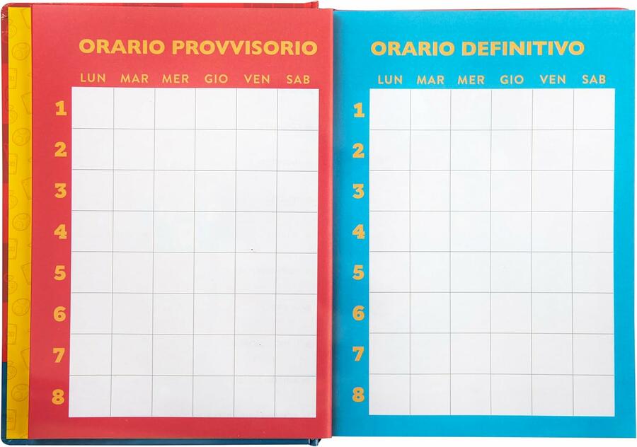 Diario 12 Mesi 2025/26 - Super Mario - Giornaliero non datato Rosso/Blu