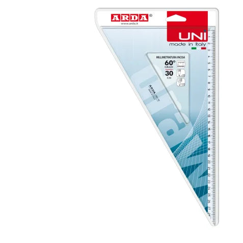 Squadra 60° In Plastica Trasparente Misura 30 Cm - ARDA