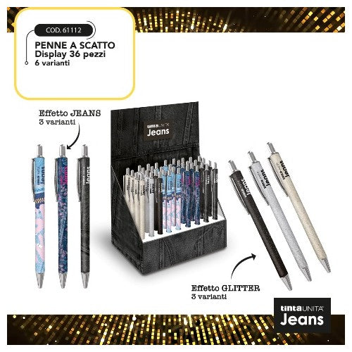 PENNA A SFERA A SCATTO BLU JEANS - TINTA UNTA