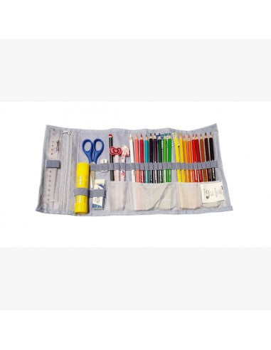 Astuccio Rotolo Free Time con 18 Pastelli e kit Scuola Tinta Unita Hello Kitty