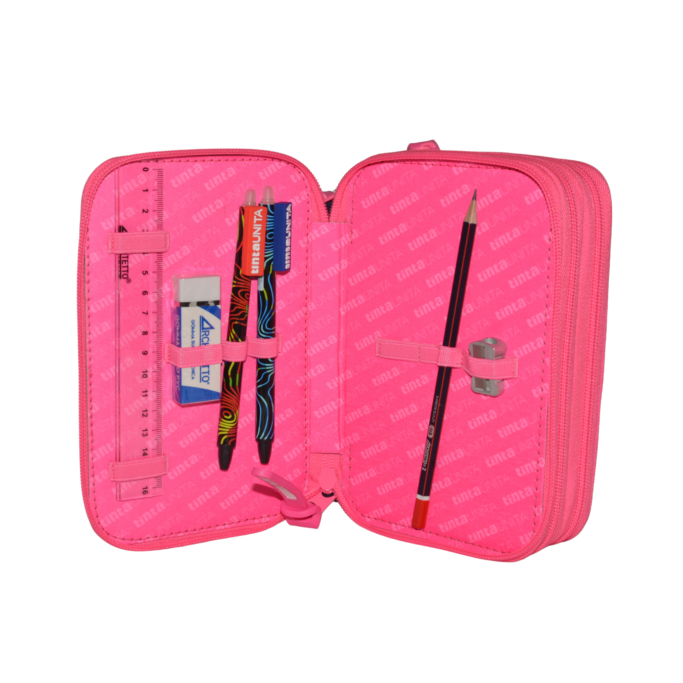 Teen “Oh Oh” 2 3-Zip Pencil Case – Solid Color