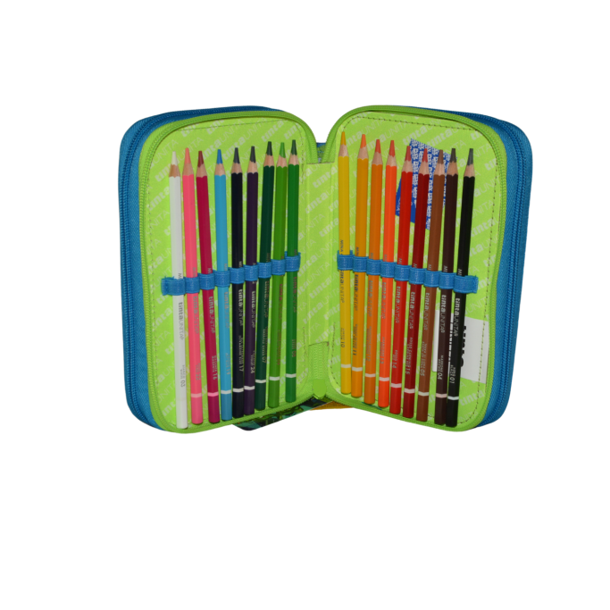 3-zip Pencil Case - TintaUnita Teen - complete with colors and stationery