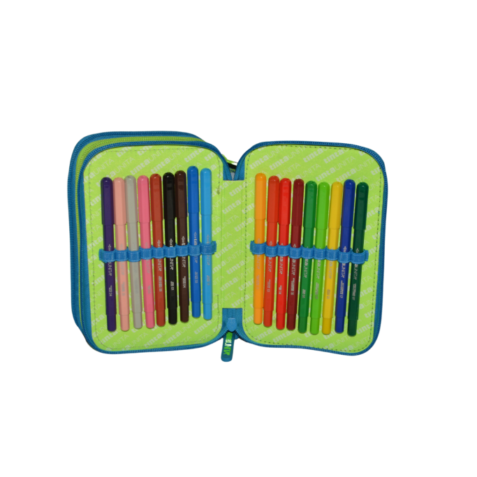 3-zip Pencil Case - TintaUnita Teen - complete with colors and stationery