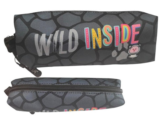 Empty polyester school pencil case with graphics, single zip compartment - TIMTAUNITA