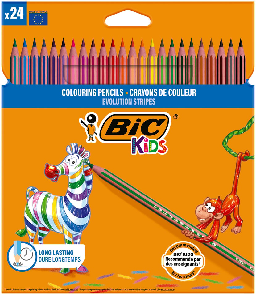 24 COLORI A MATITA STRIPES - BIC