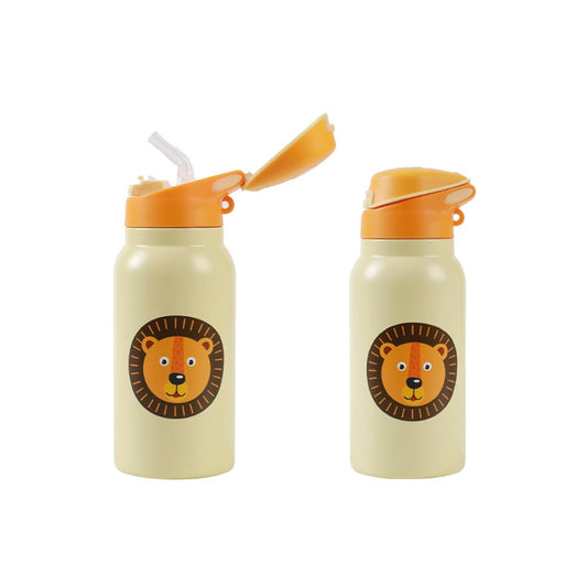 ITOTAL Stainless Steel Thermal Water Bottle with Transparent Spout and Resealable Cap Animals Kids 350ml