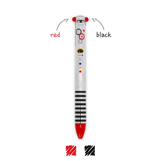 PENNA DUE COLORI CLIK CLACK ROSSA E NERA ROBOT - LEGAMI