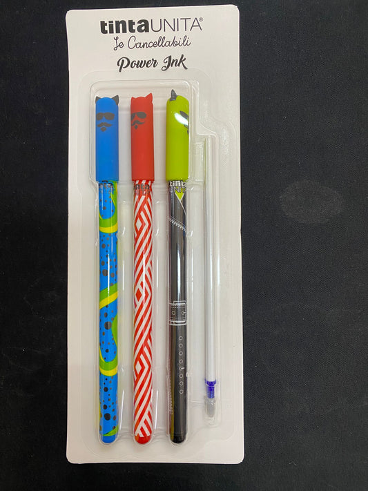 SET 3 PENNE CANCELLABILI BLU + REFIL BLU - TINTAUNITA