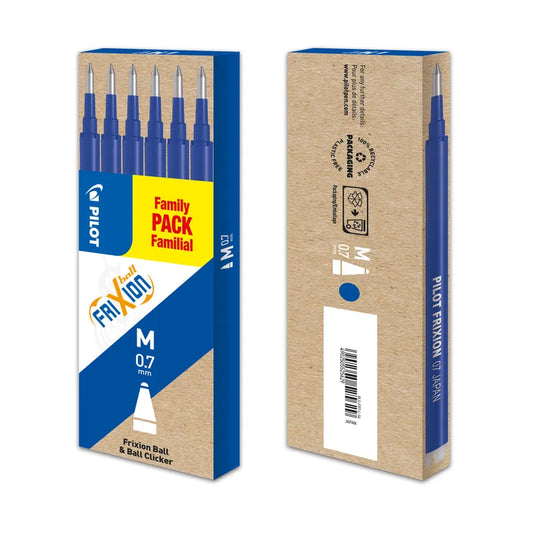 Ricariche per penne a sfera FriXion Ball e FriXion Ball Clicker, punta media, confezione da 6 - Pilot Frixion Ball BLS-FR7
