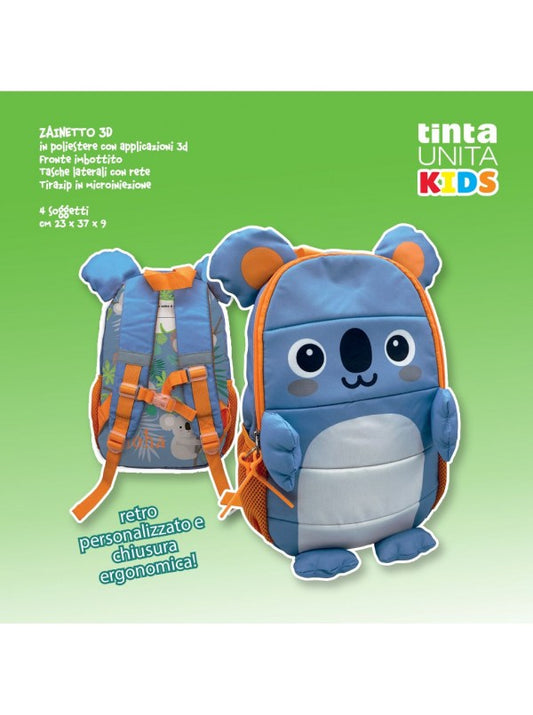 Zainetto 3D in poliestere Tinta Unita Kids - KOALA