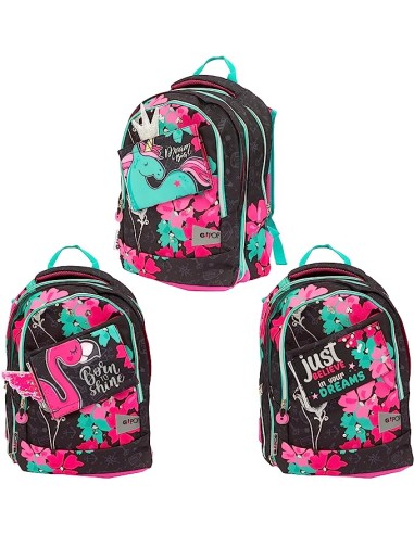 ZAINO ORGANIZZATO ESTENSIBILE 3 SCOMPARTI ROUND FLAMINGO- GOPOP
