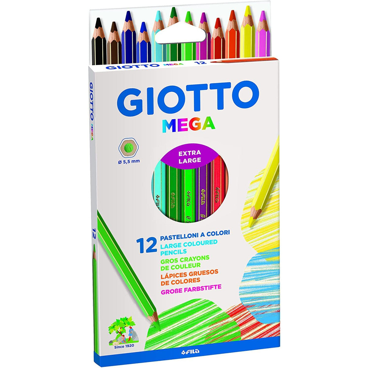 12 PASTELLI MEGA 5.5MM - GIOTTO