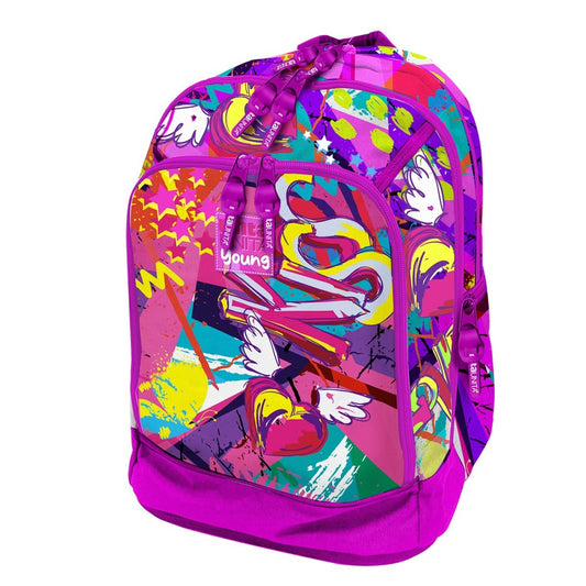 Zaino Organizzato Dream Girl Kiss cuore con ali - Tinta Unita Teen